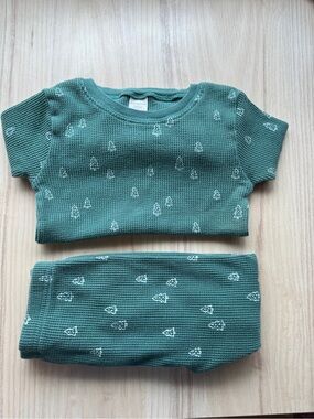 Carter's Teal Green Waffle Knit Short Sleeve Pajama Set